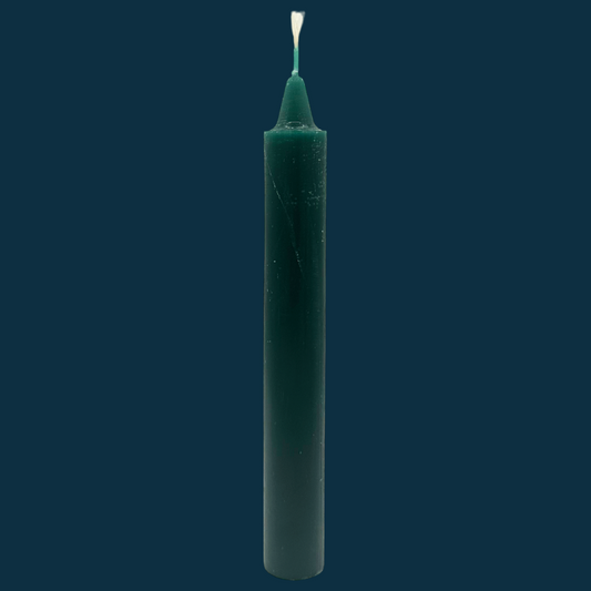 Green 3/4" x 6" Long Burning Household Candles | Money, Healing & Prosperity Candles