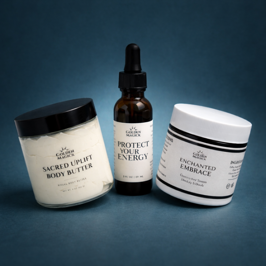 Uplift, Protect & Indulge Ritual Set — Uplifting Body Butter, Protection Oil & Chocolate Body Scrub