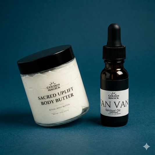 Uplift & Awaken Ritual Set — Uplifting Body Butter & Van Van Spiritual Oil | Road Opener & Abundance Ritual Bundle